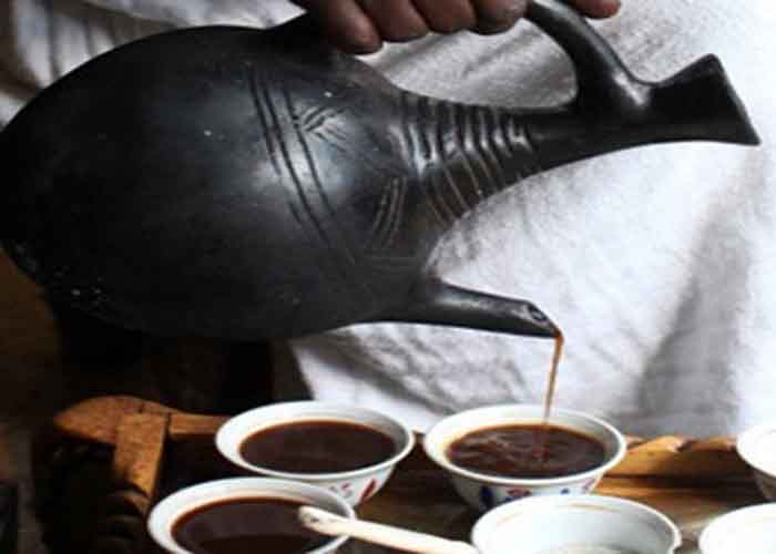 Ethiopian coffee ceremony. ቡና በጀበና እና በስኒ