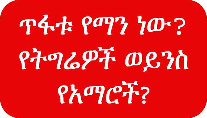 ጥፋቱ የማን ነው? የትግሬዎች ወይንስ የአማሮች?
