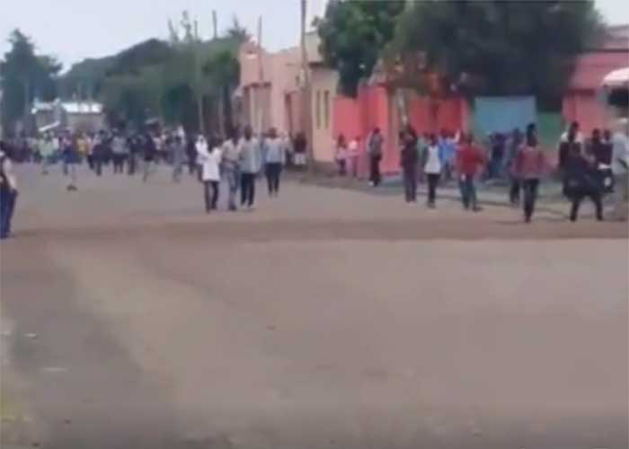The protest started in Addis Ababa