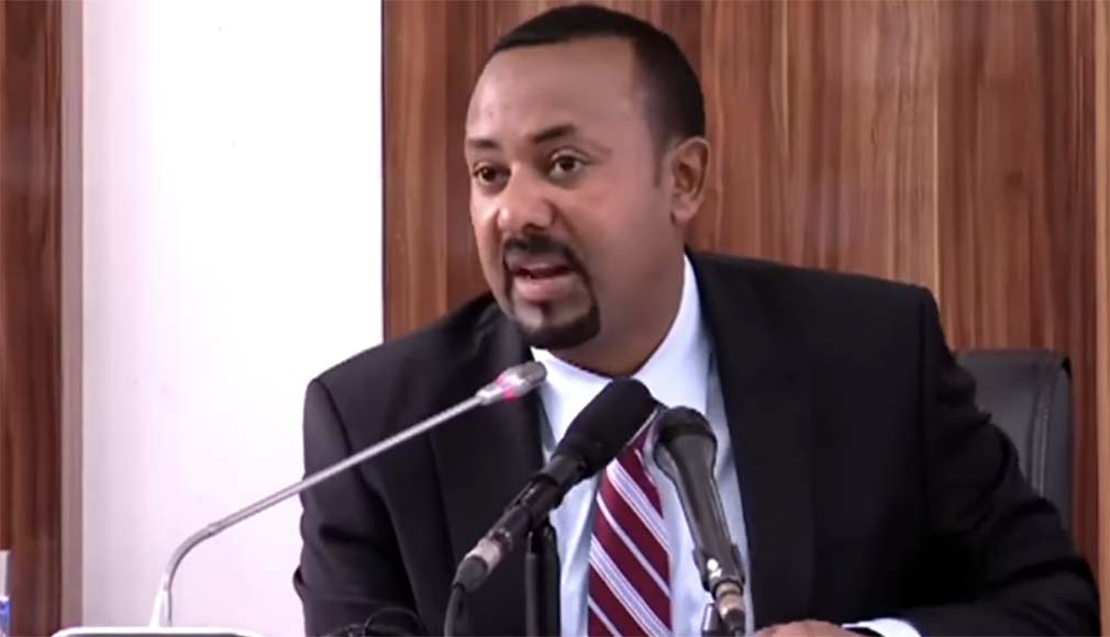 PM Abiy Ahmed answering questions in parliament