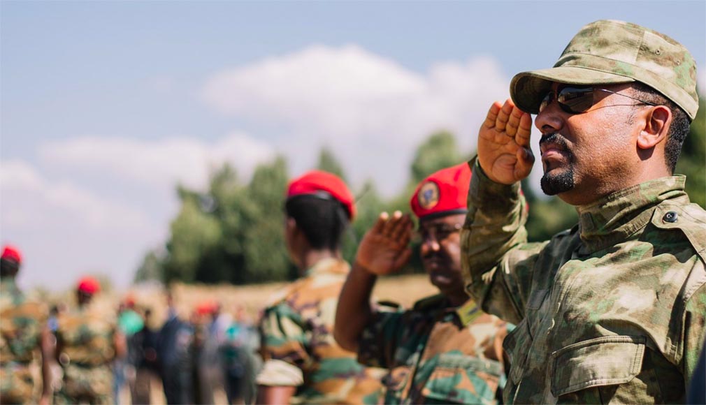 PM Abiy Ahmed saluting