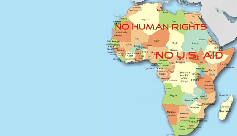 No human rights, no U.S. aid! No human rights